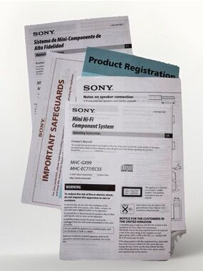 Sony Mini Hi‑Fi Component System Instructions Manual English & Spanish